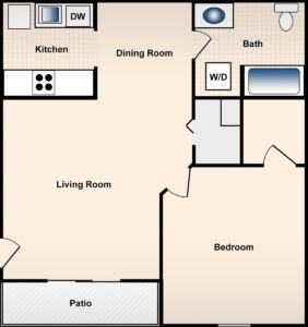 1 Bed / 1 Bath / 850 ft² / Availability: Please Call / Deposit: $300 / Rent: $715
