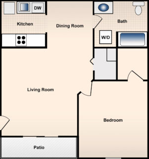 1 Bed / 1 Bath / 850 ft² / Availability: Please Call / Deposit: $300 / Rent: $715